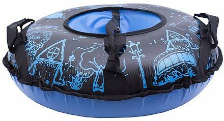 Санки надувные "Тюбинг Город" синий + автокамера, диаметр 73 см 