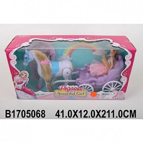 Интерактивный набор - Карета для кукол, с куклой и лошадью, звук (B1705068sim)