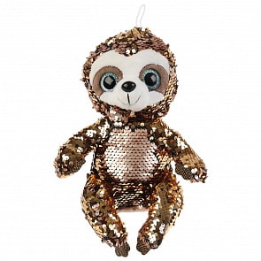 Мягкая игрушка - Ленивец из пайеток, золотой, 21 см (Мульти-Пульти, JE8502B-2NS)