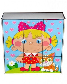 Кубики 9 шт. Пуговки (Десятое королевство, К00439)