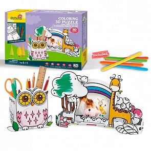 Пазл-раскраска - Сова и жираф (CubicFun, P695h)