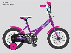 Детский велосипед для девочек Navigator Bingo, колеса 12", стальная рама, стальные обода, ножной тормоз, защитная накладка на руле и выносе (Navigator, ВН12134)