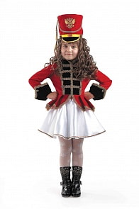 Карнавальный костюм для девочек – Мажоретка, жакет, юбка и головной убор, размер 116-60 (Батик, 448-116-60)