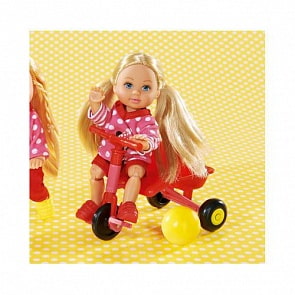 Кукла Еви с длинными волосами, на велосипеде, серии Minnie Mouse (Simba, 5746352)