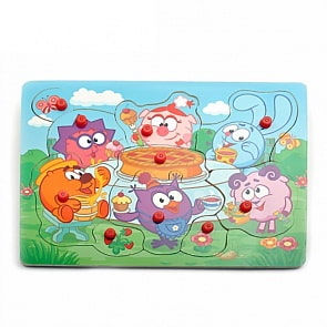 Рамка с вкладышами - Чаепитие у Смешариков (Мир деревянных игрушек, Р298)