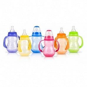 Бутылочка с антиколиковой системой, розовая