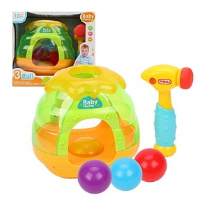 Домик с молоточком, свет, звук, разные цвета (Наша Игрушка, 338) (ассортимент)