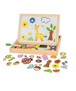 Чудо-чемоданчик Зоопарк с доской для рисования, меловой доской и фигурками на магнитах (Mapacha, 76642)