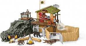 Исследовательская станция джунглей Крокодил, с фигурками животных (Schleich, 42350)
