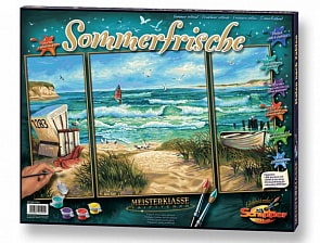 Раскраска по номерам – Триптих. Летний отпуск, 50 х 80 см (Schipper, 9260595)