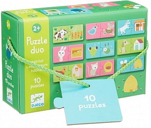 Игра-пара – Где живет? 20 деталей (Djeco, 08164k)
