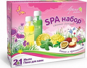 Набор Мыло и пена для ванн своими руками 2-в-1 банан и тропикано (Аромафабрика, С1022)