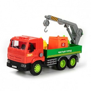 Машина КАМАЗ – Мусоровоз, световые и звуковые эффекты (Технопарк, WY309Ksim)