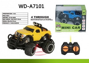 Машина Монстр на радиоуправлении, масштаб 1:43, световые эффекты, разные цвета (Junfa Toys, 6146B) (ассортимент)