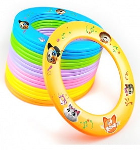 Набор летающих тарелок №4: 5 колец, лицензия 44 котенка (НЛТЛ04)