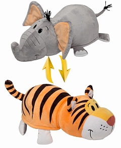 Вывернушка 2 в 1, Слон-Тигр, 40 см, 4 вида (1Toy, Т10931)
