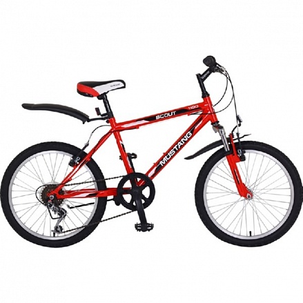 Велосипед подростковый 20" mtb scout 1100, хардтейл, 6 скоростей, красный 