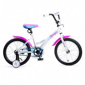 Детский велосипед Navigator Bingo бело-розовый, колеса 16", стальная рама, стальные обода, ножной тормоз (Navigator, ВМ16151)