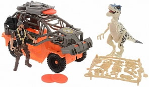 Набор - Динозавр Тираннозавр и охотник на джипе (Chap Mei, 520152-2)