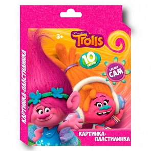 Набор сделай картинку Тролли из пластилина 10 цветов (CENTRUM, 87592)