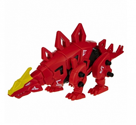 Сборная модель RoboLife - Робо-стегозавр, красный, 49 деталей 
