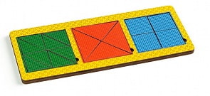 Вкладыши деревянные - 3 квадрата сложные (Paremo, PE720-28)