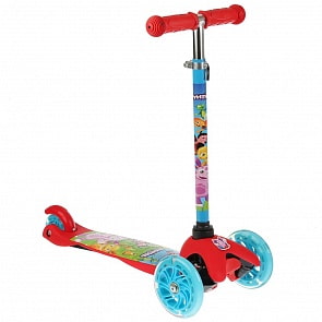 Самокат 3 колесный – Лунтик, управление наклоном, светящиеся колеса (MINI203-LNT-2)