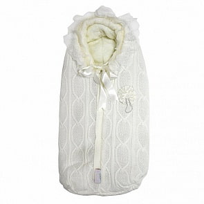 Конверт вязанный на молнии с крупной вязкой U14-32, 100% acrylic, бежевый (Ups Pups, U14-32-03)