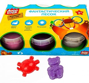 Фантастический песок, набор 6 цветов, 2 формочки (1toy, Н0005)