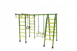 Детский спортивный комплекс металлический Лидер Д1-02, с металлическими качелями, цвет зелёно-жёлтый (Лидер, Д1-02)
