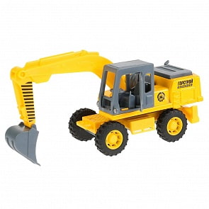 Экскаватор на колесах, 15 см, открываются двери, подвижные детали (Технопарк, SB-18-08-A-WB)