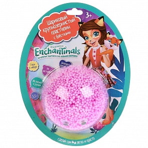 Шариковый пластилин Энчантималс с блестками, полусфера 5,5 г на блистере (MultiArt, FCBLBALL-EN) (ассортимент)