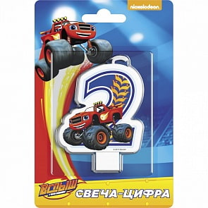 Свеча-цифра №2 - Вспыш, 8 см (Росмэн, 34994)