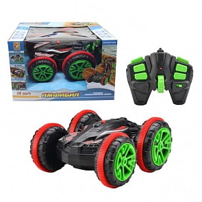 Трюковая машина-перевертыш Драйв амфибия на радиоуправлении 2,4 ГГц, размер машинки: 22 см, движение во все стороны, переворот на 360 градусов (1Toy, Т13788)