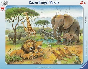 Пазл - Африканский животный мир, 30 деталей (Ravensburger, 06146)