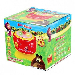 Музыкальный барабан «Маша и медведь», свет и звук, 3 песни, русифицированный (Играем вместе, 1006-R2sim)