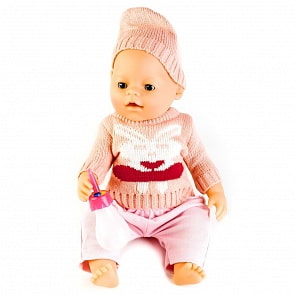 Интерактивный пупс, пьет и писает, закрывает глаза, с аксессуарами, 43 см (B1575776)