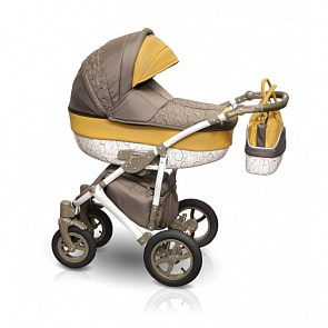 Детская коляска Camarelo Figaro 2 в 1, серо-желтая (Camarelo, Fi_1)