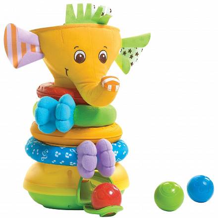 Детская музыкальная пирамидка с шариками в виде Слоника 