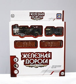 Железная дорога с паровозом и 2 вагонами, длина 320 см. (1toy, Т54441)