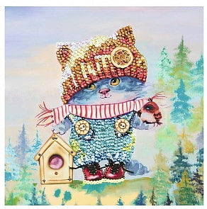 Мозаика из пайеток на холсте Озорной котенок (Волшебная мастерская, МХ-26)