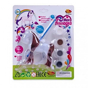 Игровой набор - Моя лошадка. Лошадка, в наборе для раскраски, 6 предметов (ABtoys, PT-00583(WK-B9701) (ассортимент)