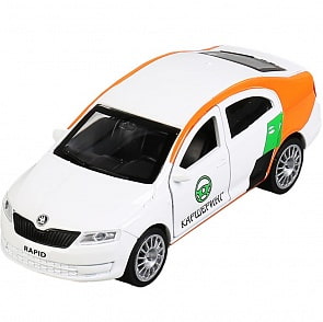 Машина Skoda Rapid – Каршеринг, 12 см, открываются двери, багажник инерционный механизм (Технопарк, SB-18-22-SR-CS-WB)