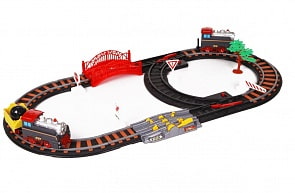 Железная дорога - Останови крушение, с 2-мя стрелками и механизмом остановки (YAKO, 6804)