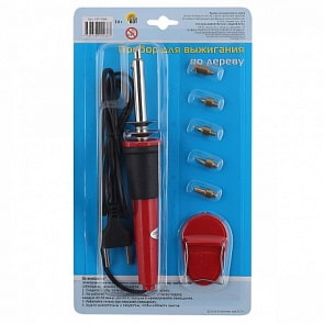 Прибор для выжигания по дереву с 5 насадками (Рыжий кот, НР-0268)