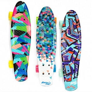 Пенни борд 56 см, геометрический водный принт, PU колеса (20504-1sim)