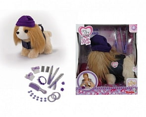 Хаванез болонка, в одежде, с аксессуарами для причесок (Simba, 5894137)