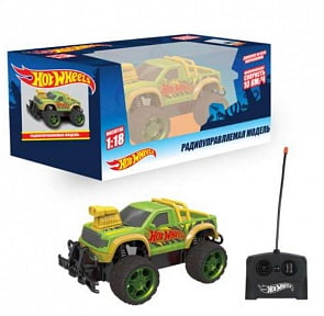 Внедорожник на р/у - Hot Wheels, 1:18, 21 см, зеленый (1toy, Т14169)