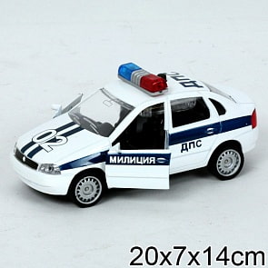 Инерционная модель Lada Kalina ДПС, свет-звук (Технопарк, CT1049WB-P-48)