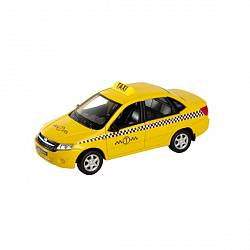 Модель машины 1:34-39 LADA Granta Такси (Welly, 43657TI) - миниатюра